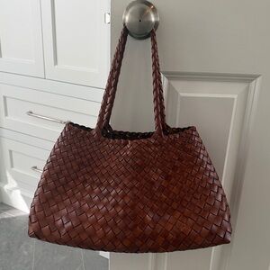 Dragon Diffusion Santa Croce big woven leather tote